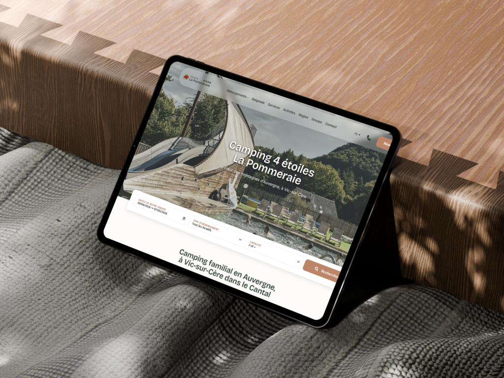 Le mock up de du site du camping La Bougeotte